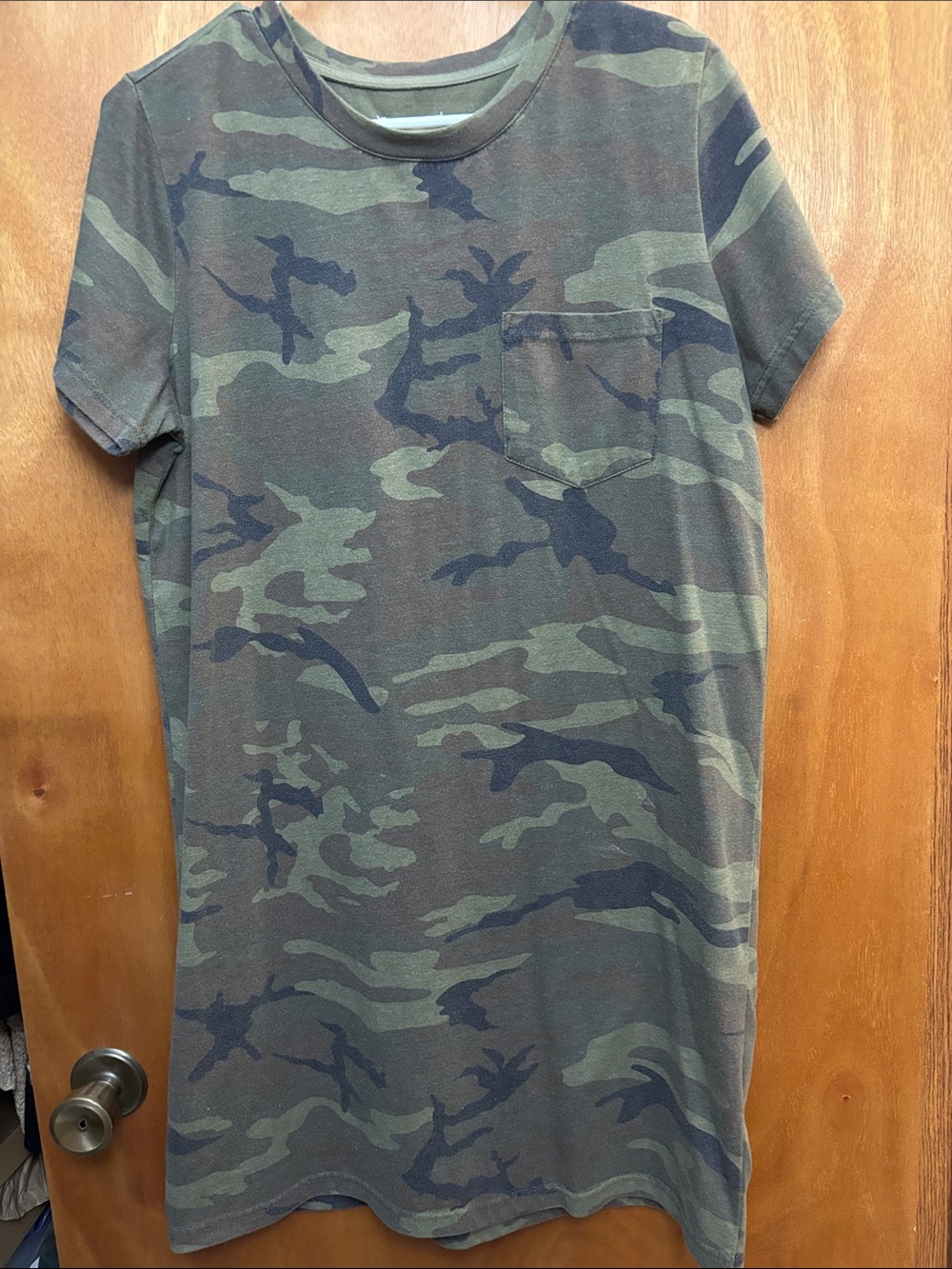 Thread & Supply Women’s Short Sleeve Camo Tee Dress - NWT Large
